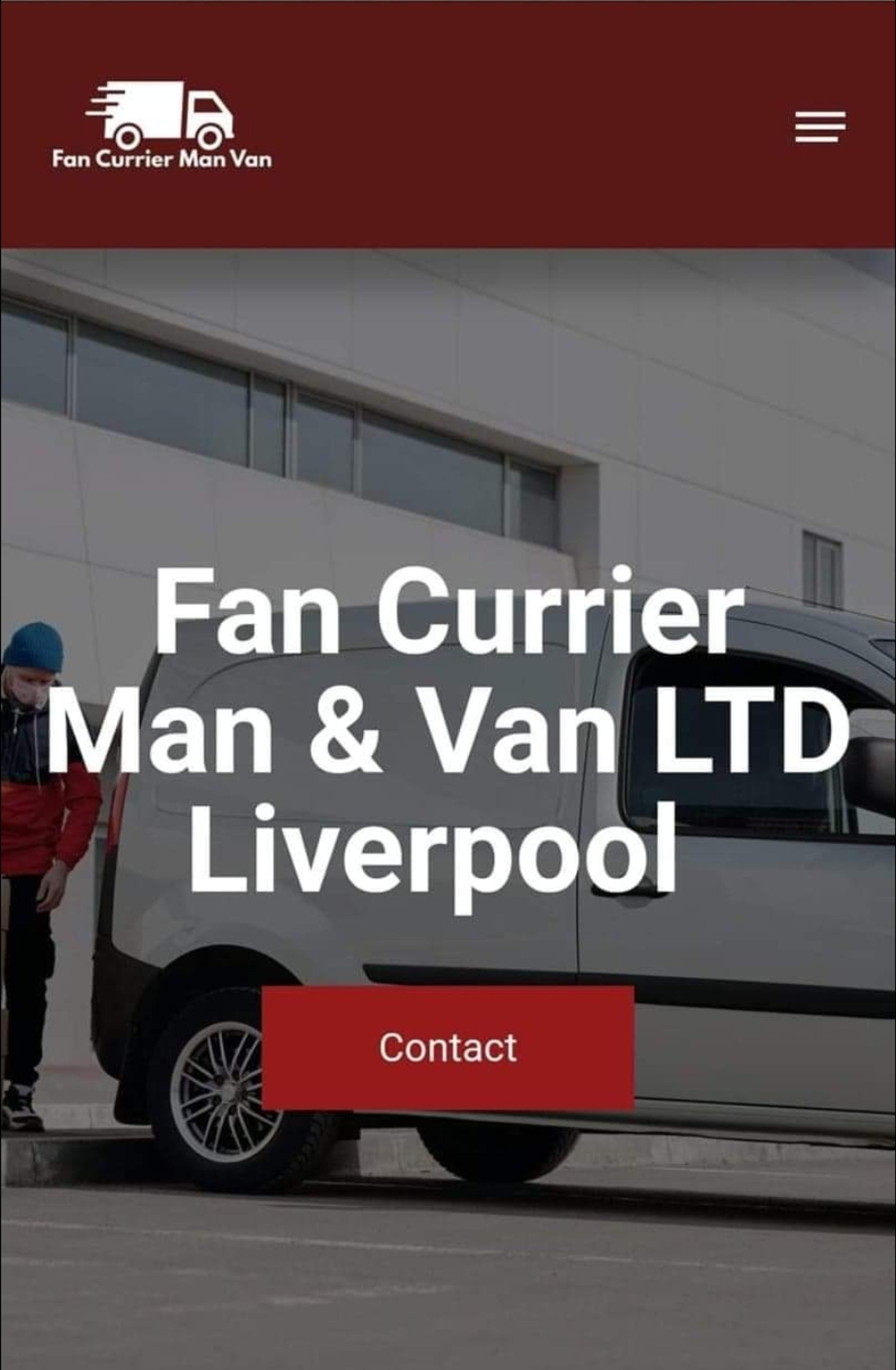 Fan curier man and van