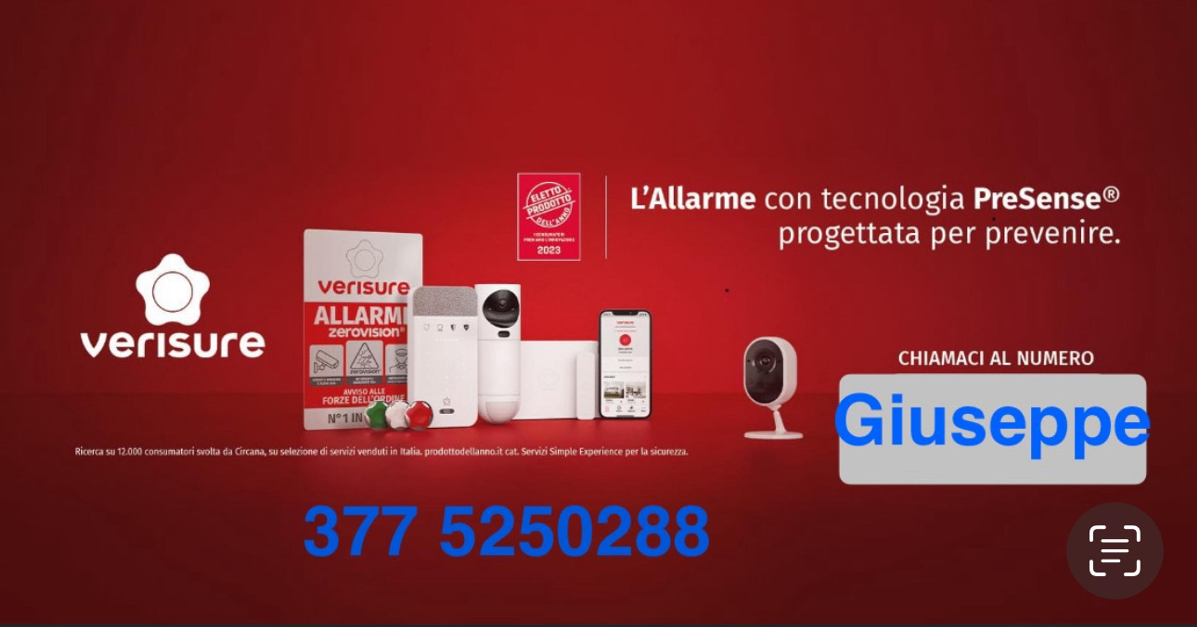 Smart allarm Giuseppe Giallo Verisure