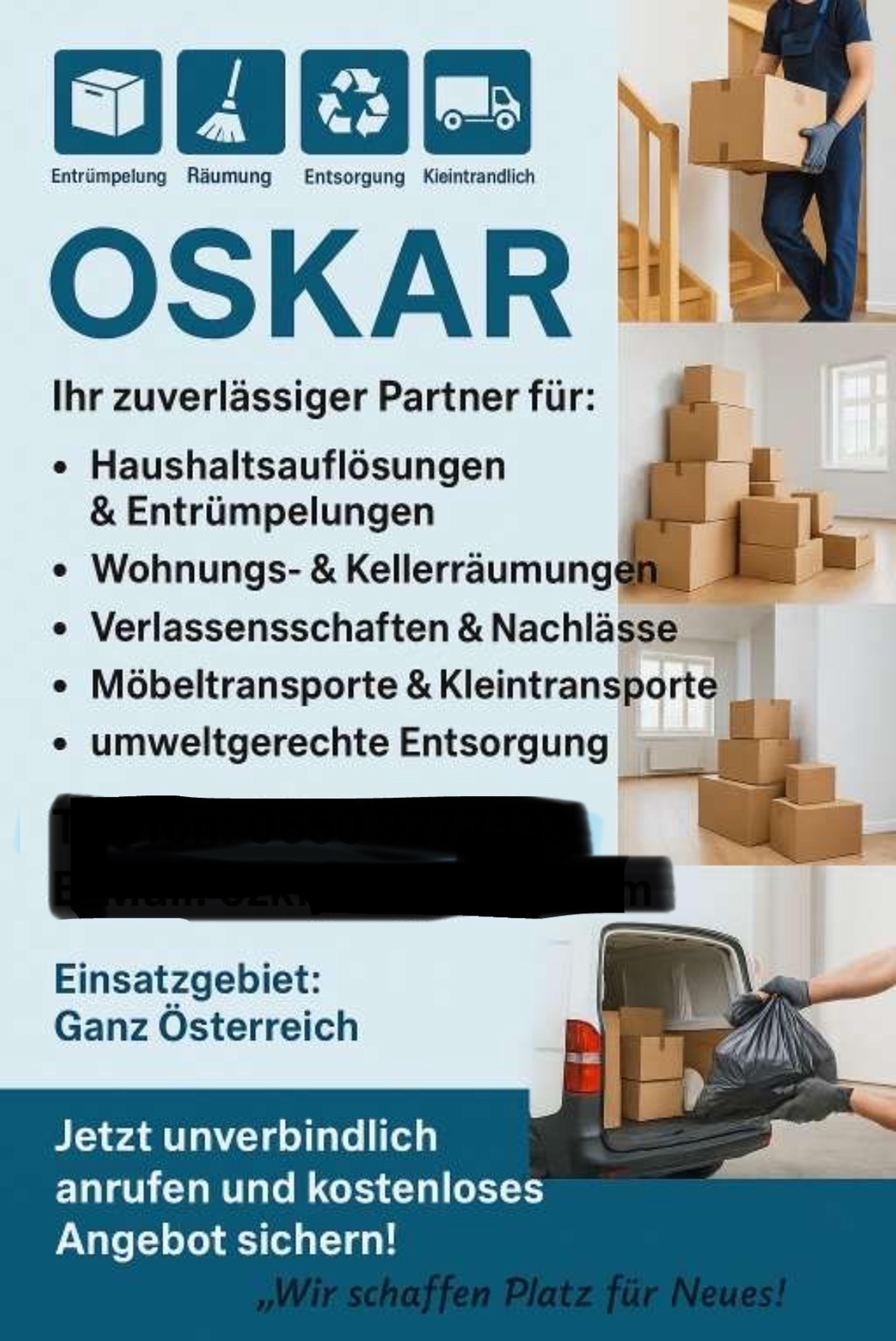 Oskar Entrümpelung Entsorgung Transport