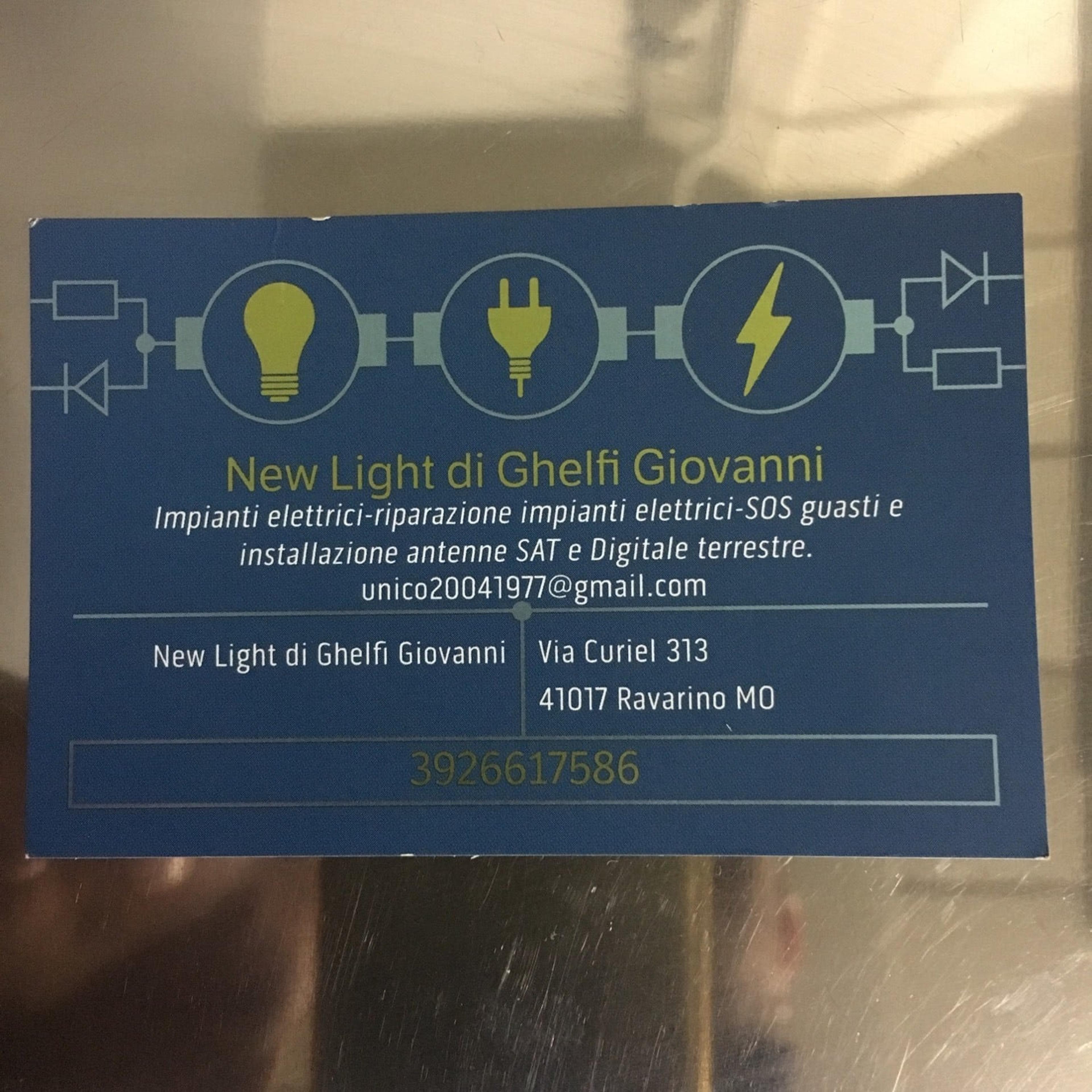 New Light di Ghelfi Giovanni Imp.elettrici riparazione Imp.antenna digitale e Sat
