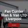 Fan curier man and van photo